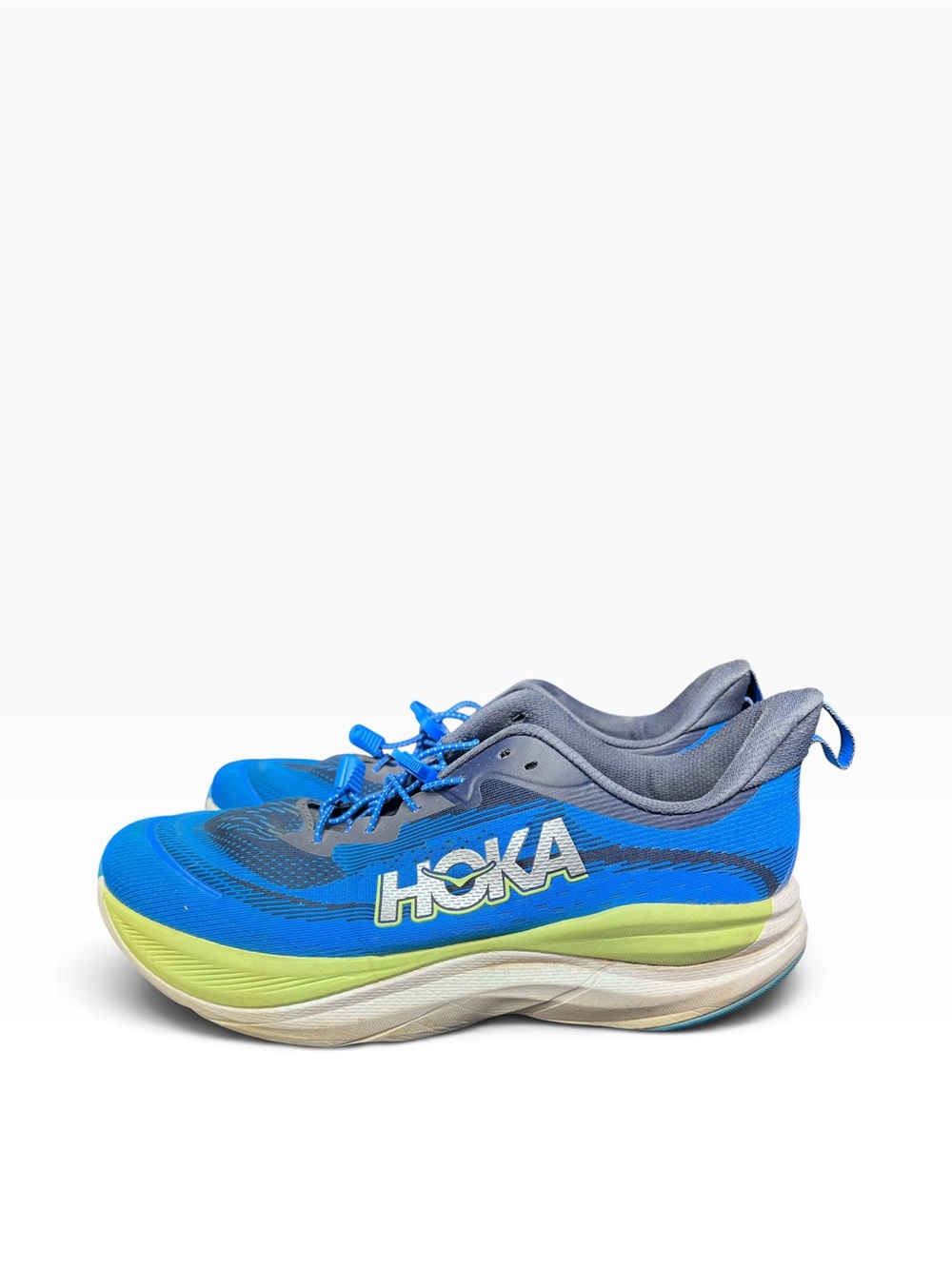 Hoka - Sky Flow Blue and Lime Athletic Shoes - 12D -